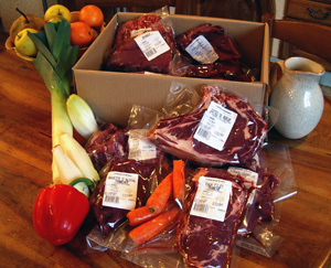 D&eacute;tail du contenu d'un colis de boeuf